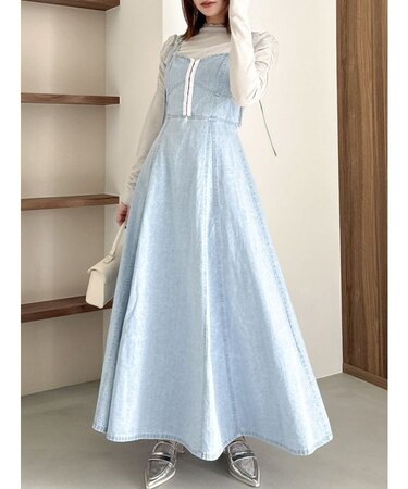 フロントホックデニムジャンスカ