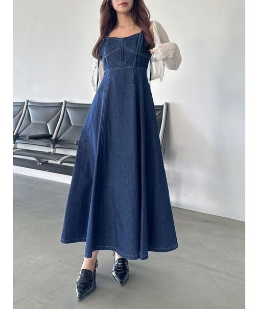 フロントホックデニムジャンスカ