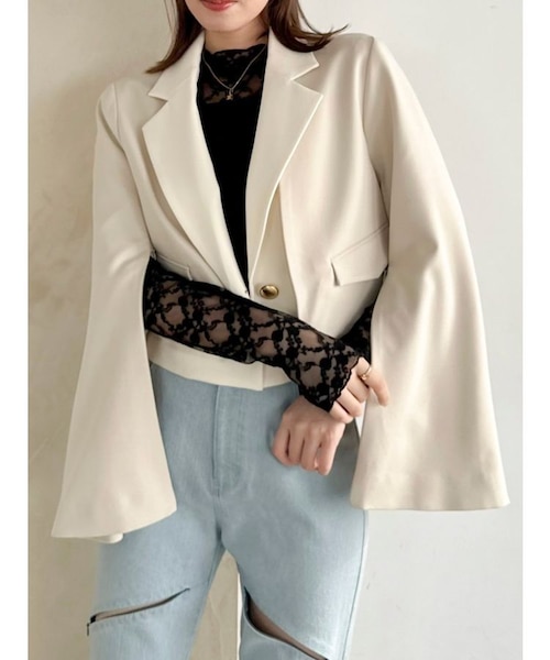 セットアップ対応】レイヤードライクショートジャケット｜ダズリンの