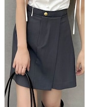 【セットアップ対応】レイヤーハイウエストミニスカート