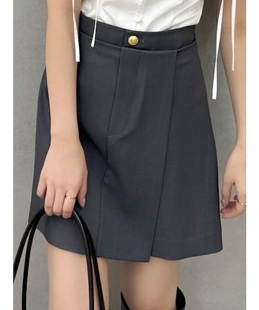 【セットアップ対応】レイヤーハイウエストミニスカート