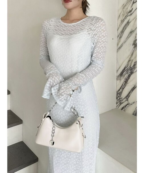 バックリボンレースワンピース