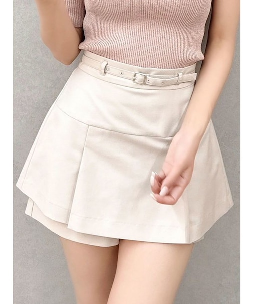 【セットアップ対応】レイヤードスカートパンツ