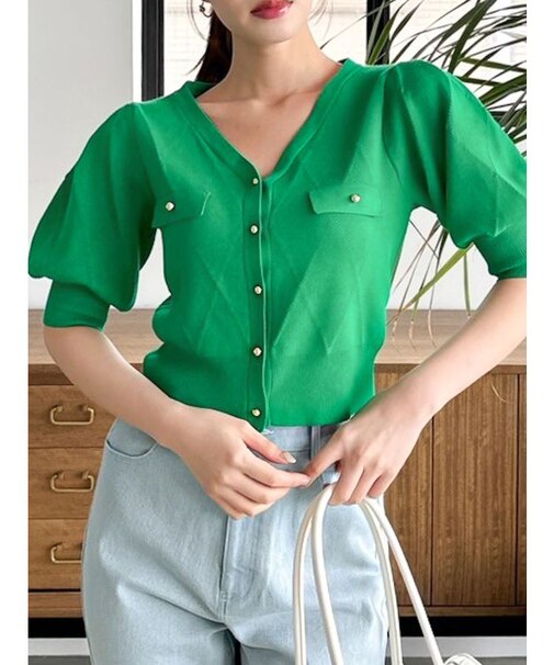 半袖マリンカーデトップス