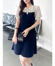 シアーポロニットミニワンピース