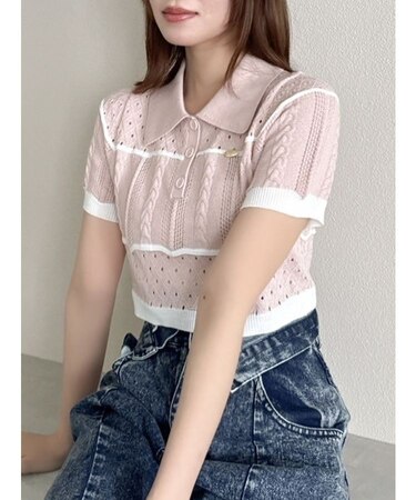 ハピネスカラーポロニット