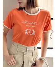 リボンスリーブロゴTシャツ