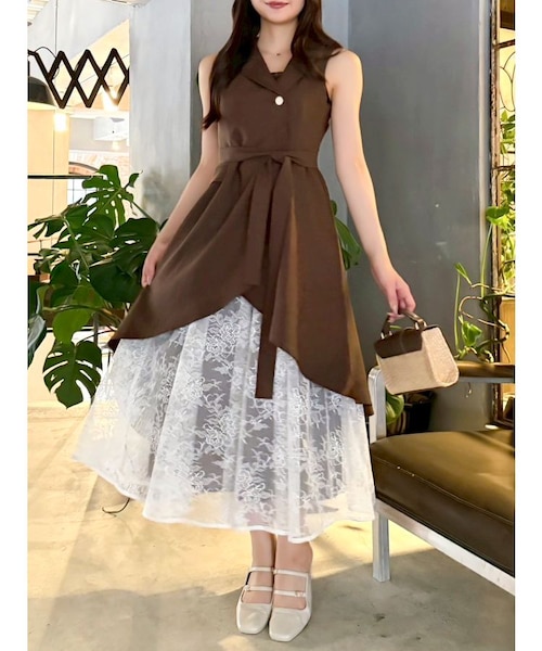 dazzlin　ドレープタックレイヤードワンピース dazzlin（ダズリン）の「ドレープタックレイヤードワンピース