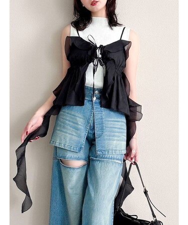 2WAYフルイドペプラムビスチェ