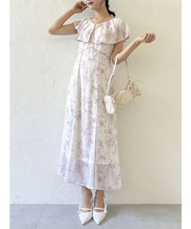 ビックカラーレーストリムワンピース