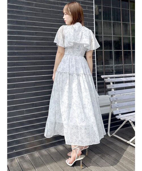 ダズリン　ワンピース ダズリン dazzlin watercolorflowerワンピース （ブルー