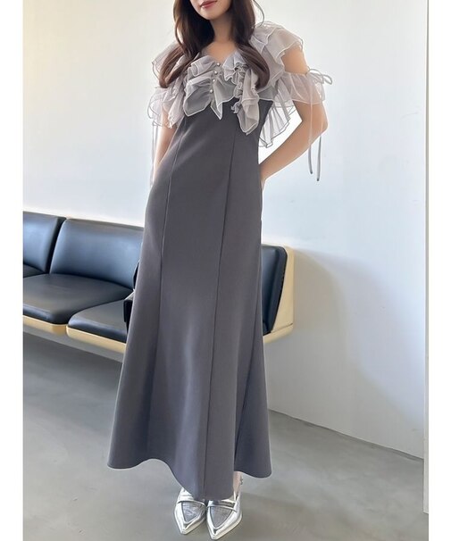 ラッフルリブワンピース