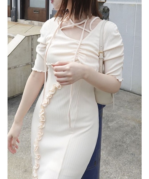 アシメレイヤードカットワンピース