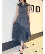【新色ブラウン登場/再々生産】アシメプリーツトレンチワンピース