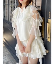 【セットアップ対応】シアーフルイドフリルブラウス