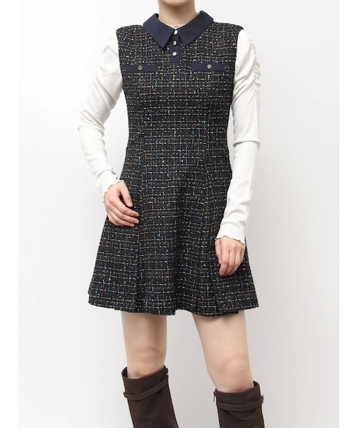 シャツセットツイードミニワンピース LILY BROWN（リリーブラウン）の「[L.B CANDY STOCK]シャツ