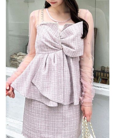 モチーフチュールシアートップス