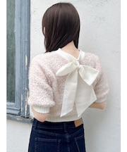 2WAYバックリボンヘアリーニット