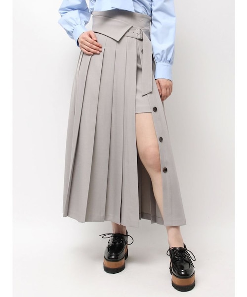 プリーツスカートレイヤードパンツ セール】プリーツスカートレイヤードパンツ(HARE)（その他パンツ