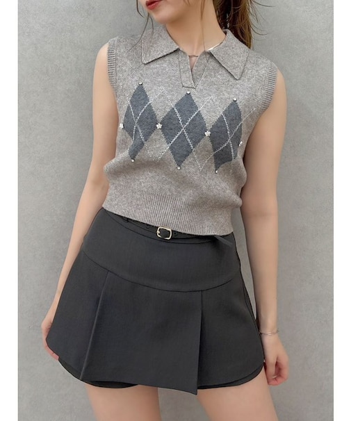 【セットアップ対応】レイヤードスカートパンツ