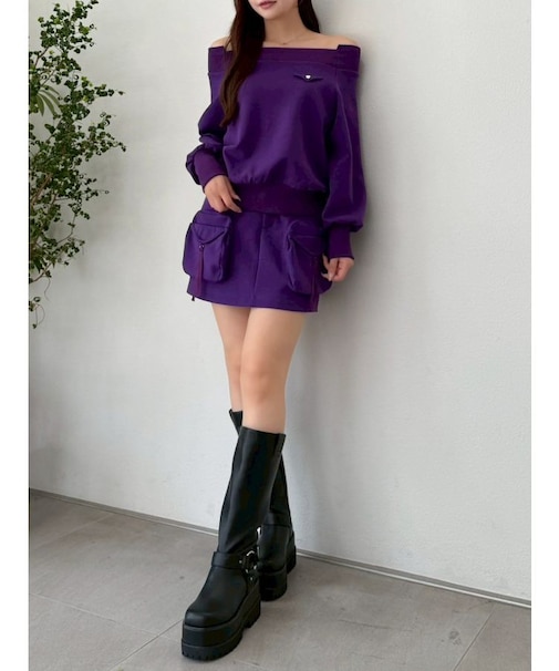 【セットアップ対応】スウェットポケットミニスカート