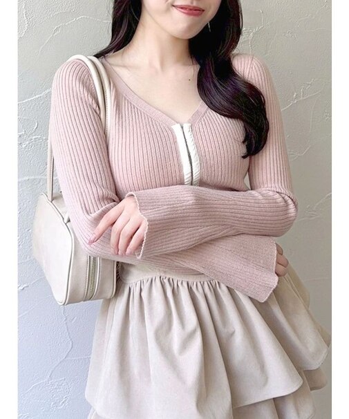 フロントホックニットカーディガン