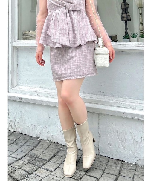 ポケットミニスカート/ツイード