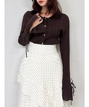 アイレットスリーブニットトップス