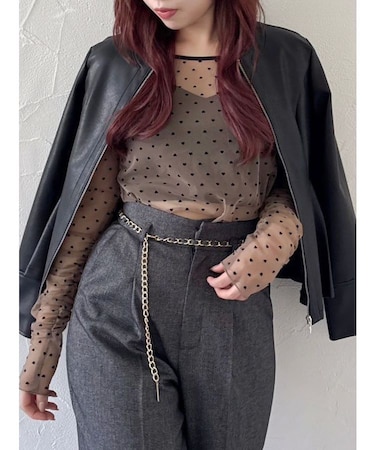 ウエストシェイプフェイクレザージャケット