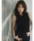【吉田朱里】涼感加工ギャザーノースリリブトップス