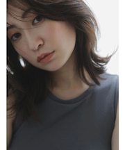 【吉田朱里】涼感加工ギャザーノースリリブトップス