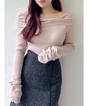 2WAYアシメタックオフショルニット