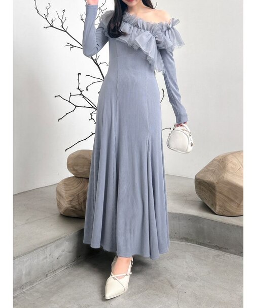 クロスフリルカットワンピース