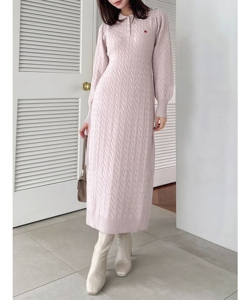 【POLO BCSコラボ/20周年記念復刻！】ケーブルポロニットワンピース