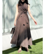 【WEB限定カラーあり】トレンチディティールジレワンピース