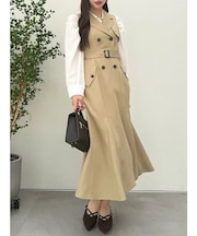 【WEB限定カラーあり】トレンチディティールジレワンピース