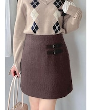 【セットアップ対応】ヘアリーミニスカート