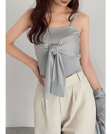 片結びニットビスチェ