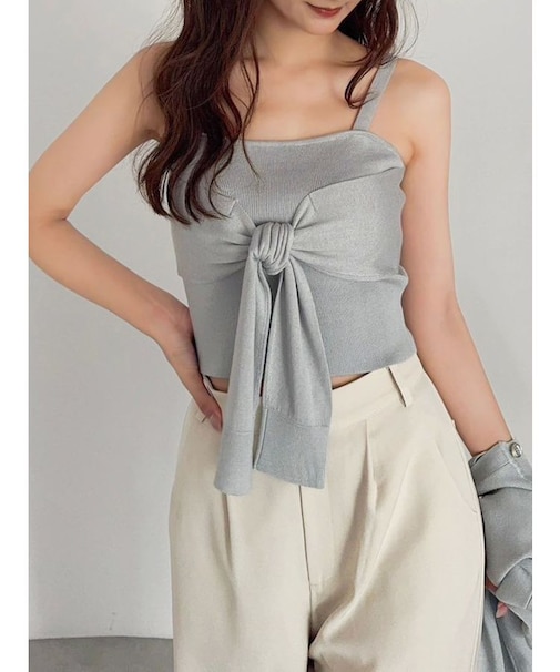 片結びニットビスチェ