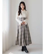 シャツカラーコルセットタックワンピース