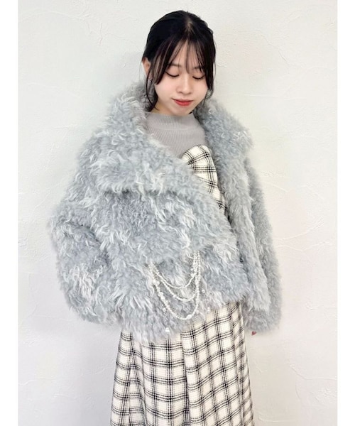 パールチェーンエコファーブルゾン｜ダズリンの通販｜&mall（アンド