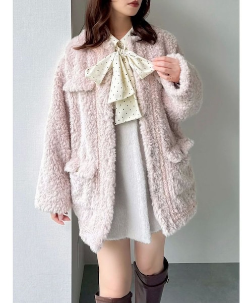 flowerボアブルゾン｜メリージェニーの通販｜&mall（アンドモール