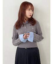 ダブルカラーケーブルレイヤードニット