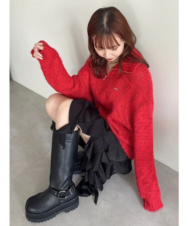 ローゲージジッププルオーバー