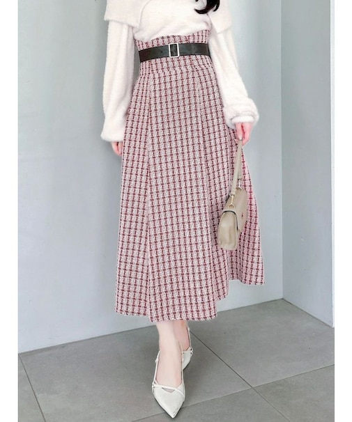 【WEB限定カラーあり】サイドタックベルトフレアスカート