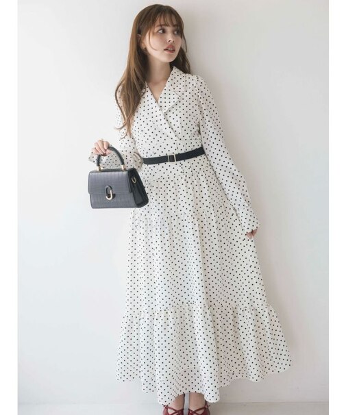 テーラーカラーコルセットワンピース