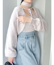 ミニシャギーニットボレロ