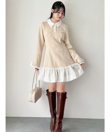 【WEB限定】ポロバルーンスソミニワンピース