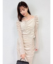 【セットアップ対応】フラワーシシュウベロアトップス