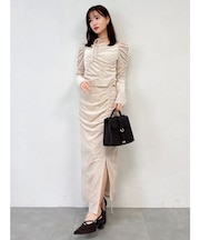 【セットアップ対応】フラワーシシュウベロアスカート